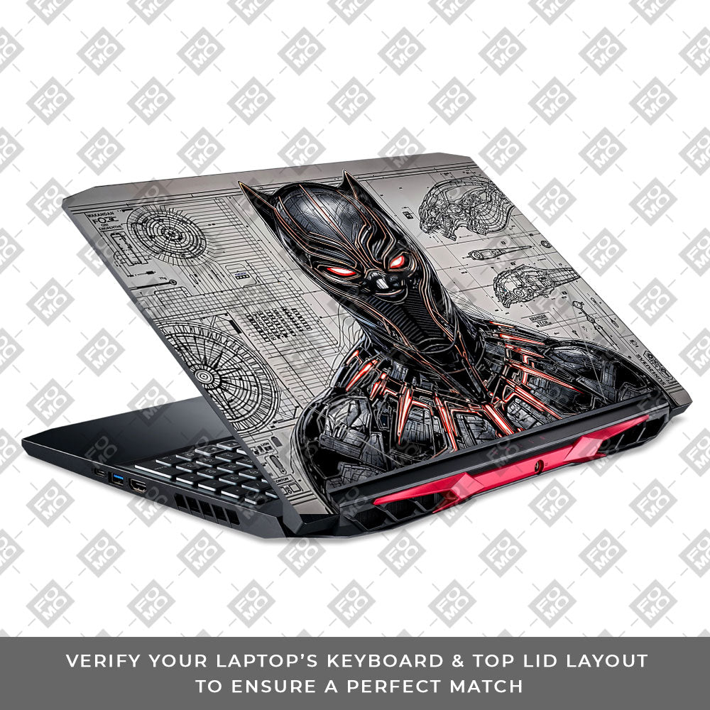 Black Panther Vibranium Tech Acer Nitro 5 AN515 44, 56 3D Laptop Skin