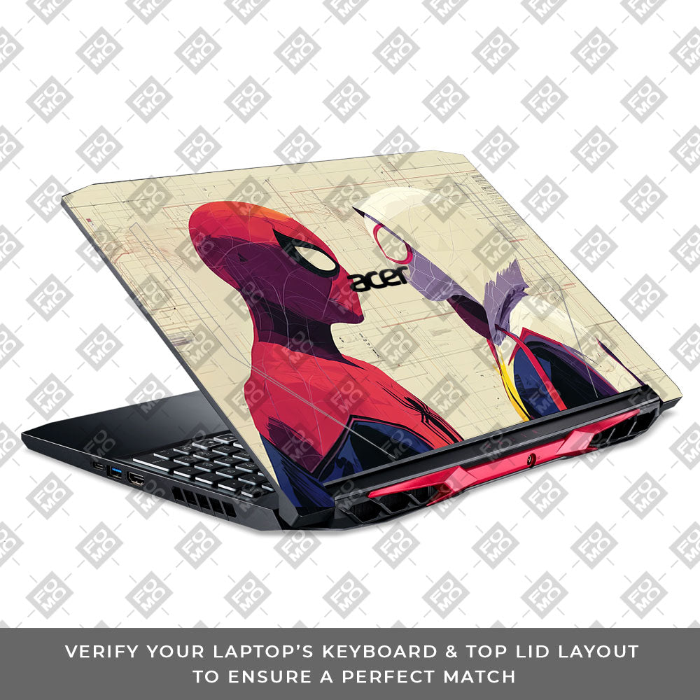 Spider Man X Spider Gwen Acer Nitro 5 AN515 44, 56 Laptop Skin