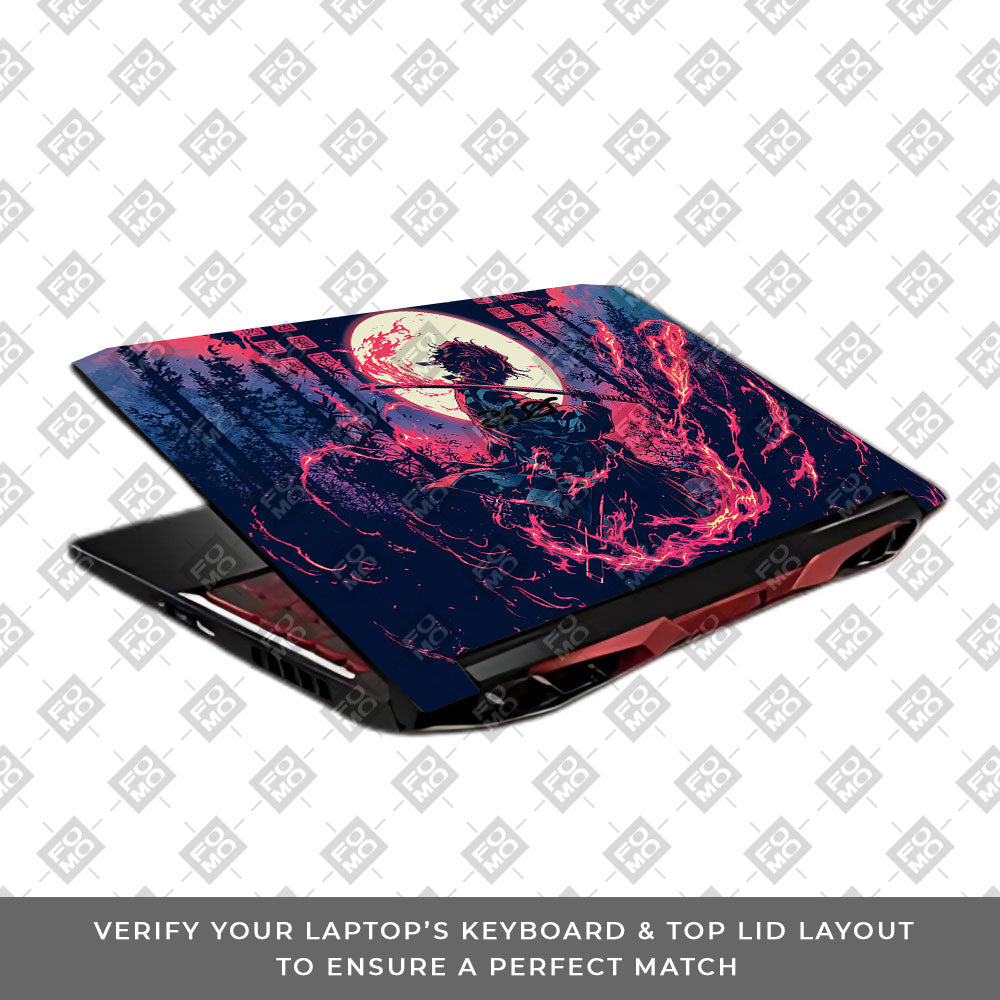 Tanjiro's Flame of Ember Acer Nitro 5 AN515 45, 55, 57 Laptop Skin