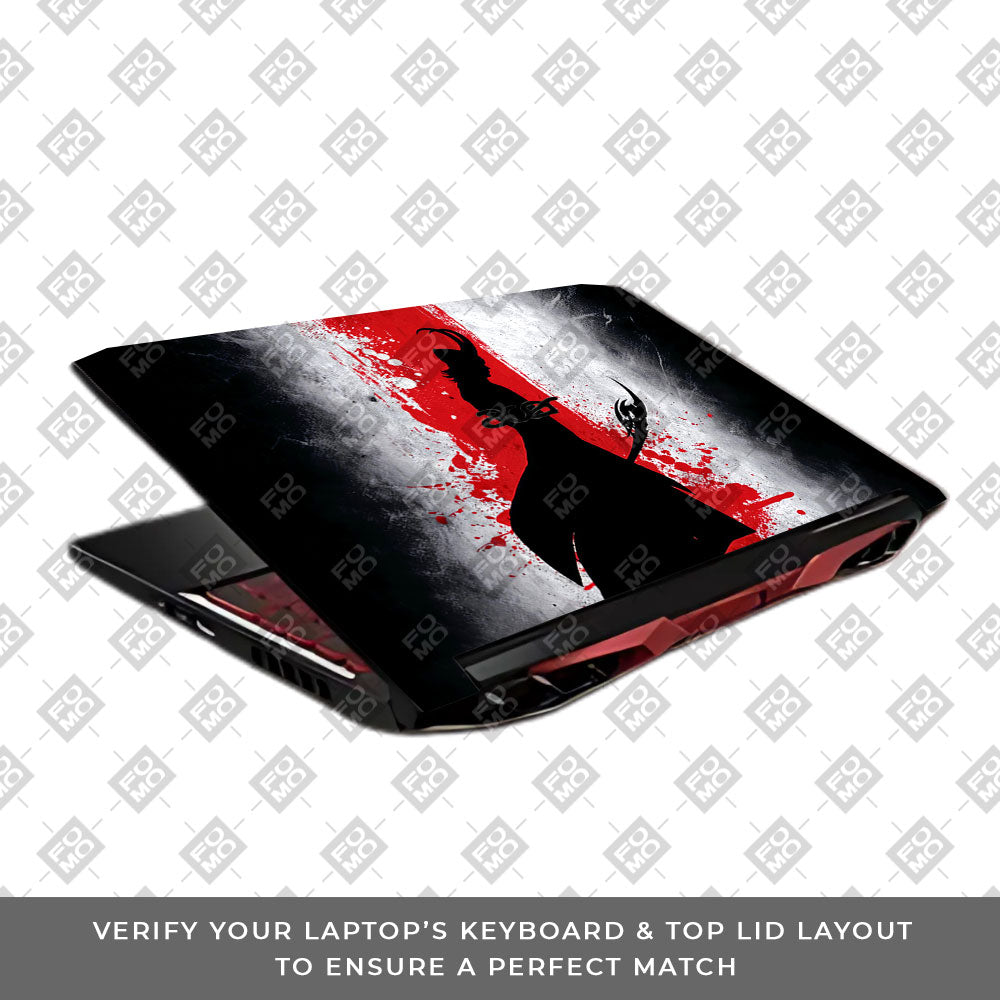 Loki Silhouette Red Strike Acer Nitro 5 AN515 45, 55, 57 Laptop Skin