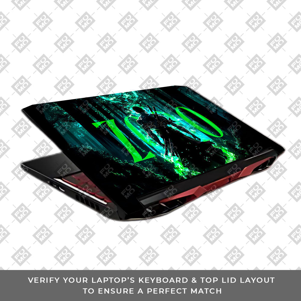 Zoro Green Aura Acer Nitro 5 AN515 45, 55, 57 Laptop Skin