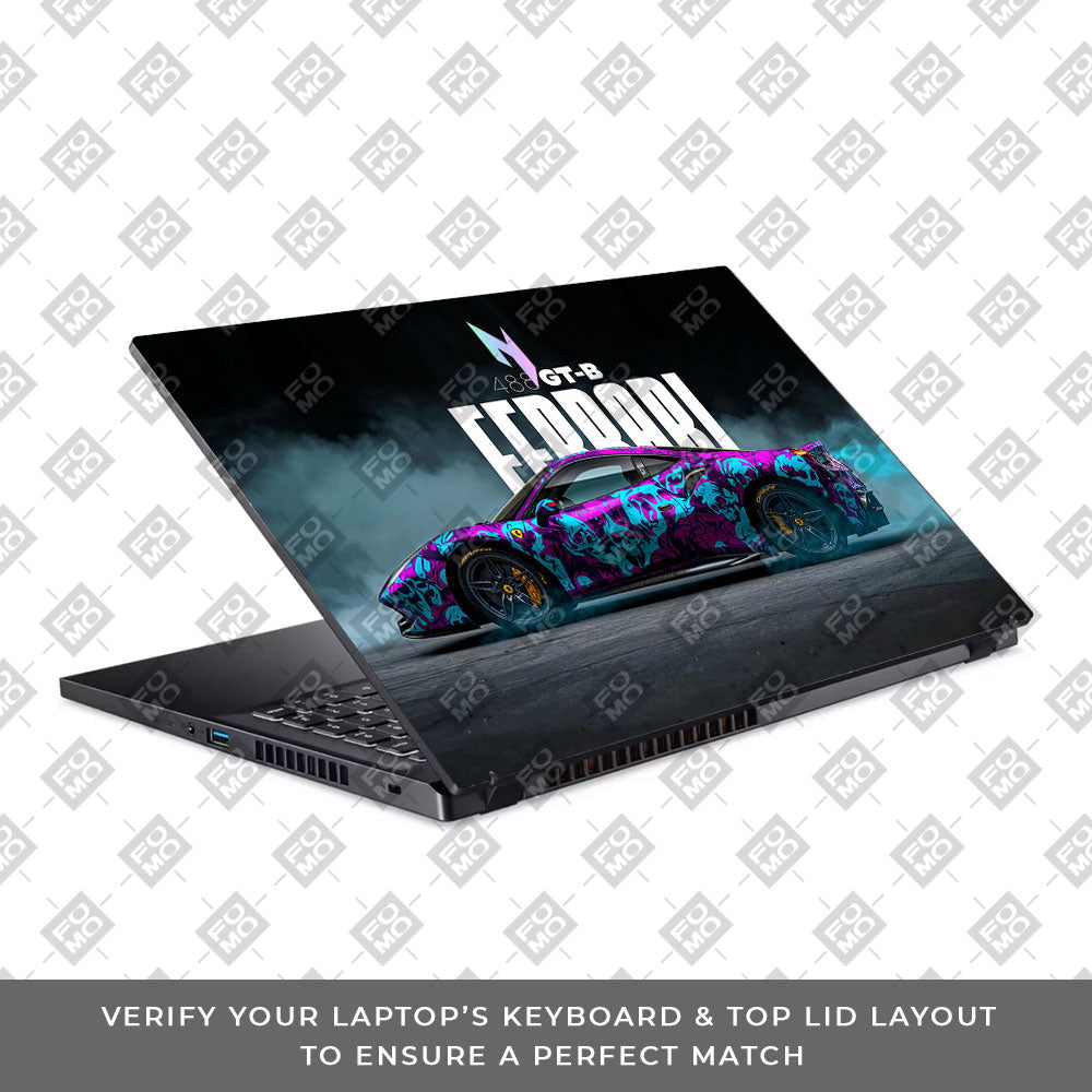 Psycho Drive Ferrari 488 Acer Nitro V ANV15 51 55CA Laptop Skin