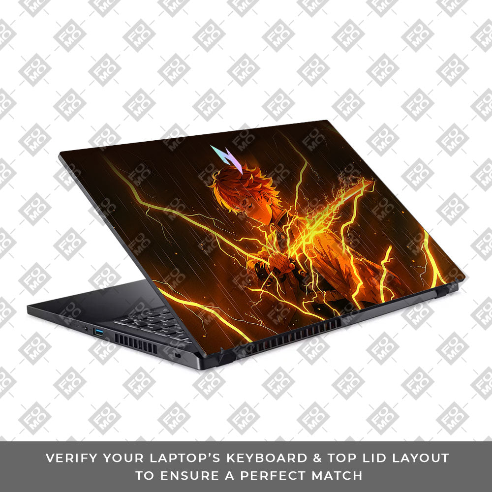 Thunder Soul Lightning Zenitsu Acer Nitro V ANV15 51 55CA Laptop Skin