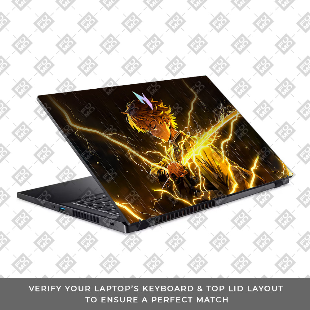Thunder Soul Lightning Zenitsu Acer Nitro V ANV15 51 55CA 3D Laptop Skin