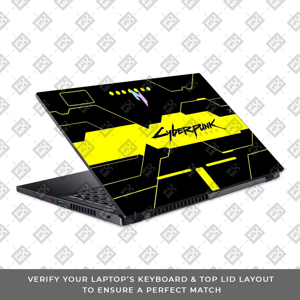 Cyberpunk Yellowline Grid Acer Nitro V ANV15 51 55CA Laptop Skin