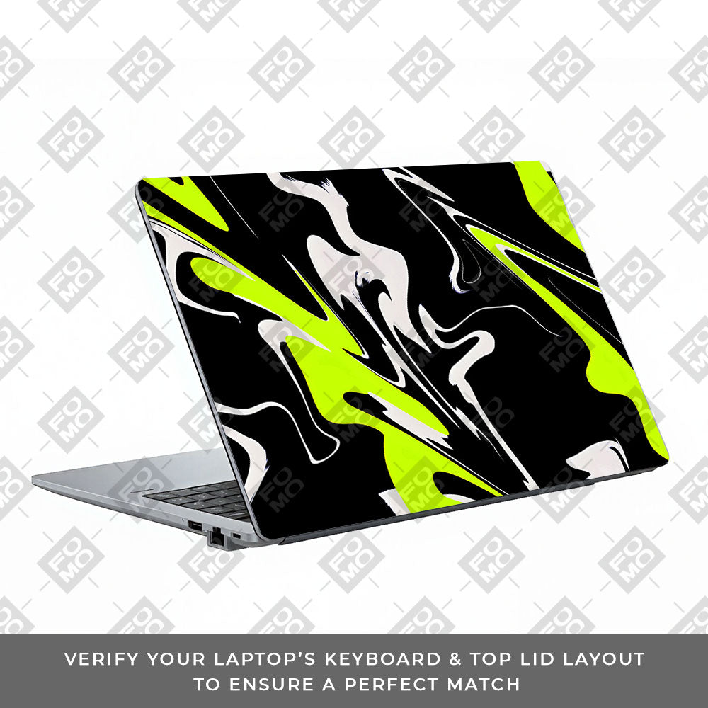 Neon Green and Black Patterns Asus ExpertBook P1503 Laptop Skin
