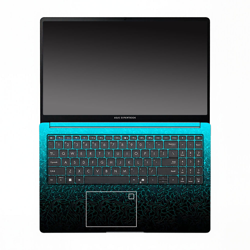 Cyan Blue to Black Asus ExpertBook P1503 Laptop Skin
