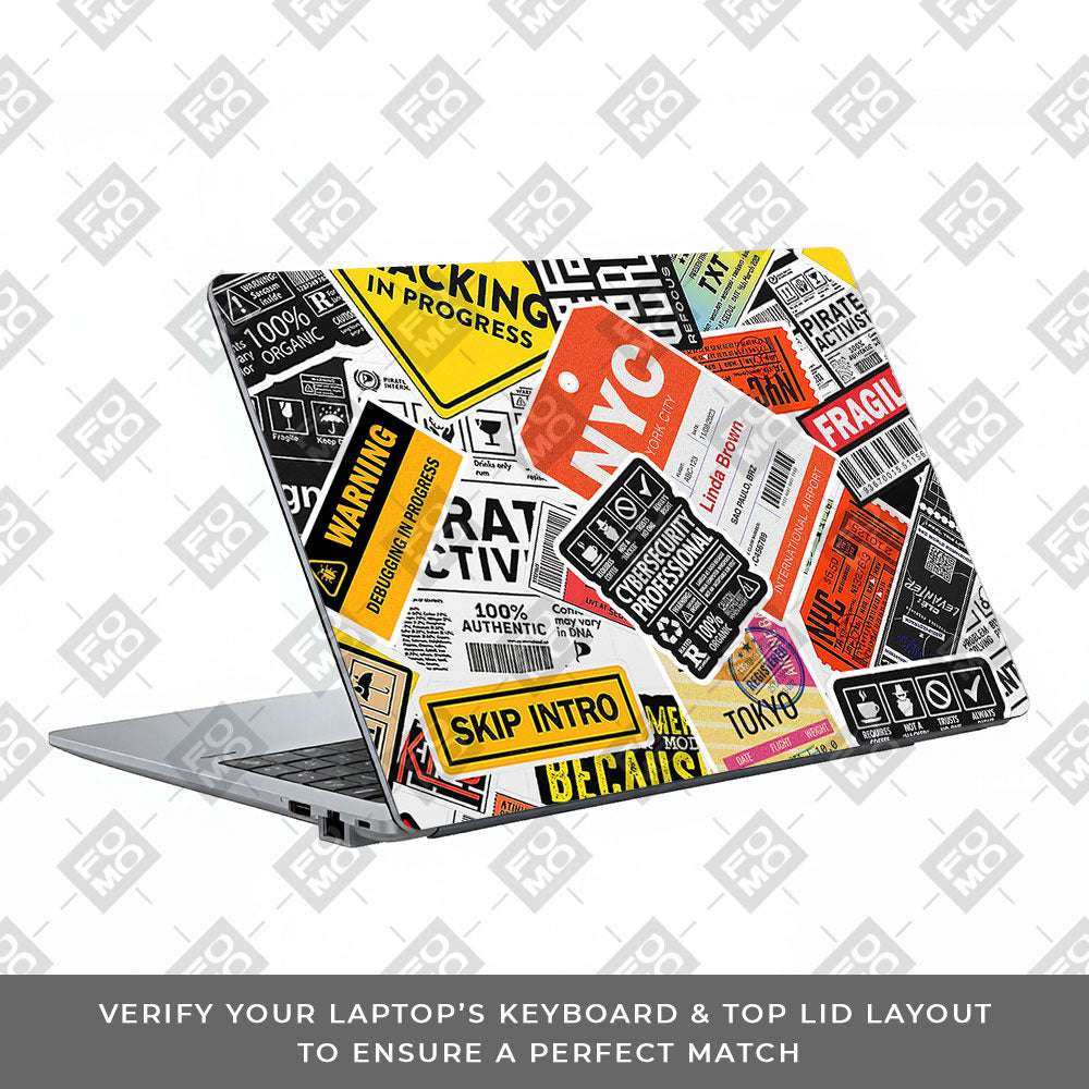 Tech Aesthetic Sticker Collage Asus ExpertBook P1503 Laptop Skin