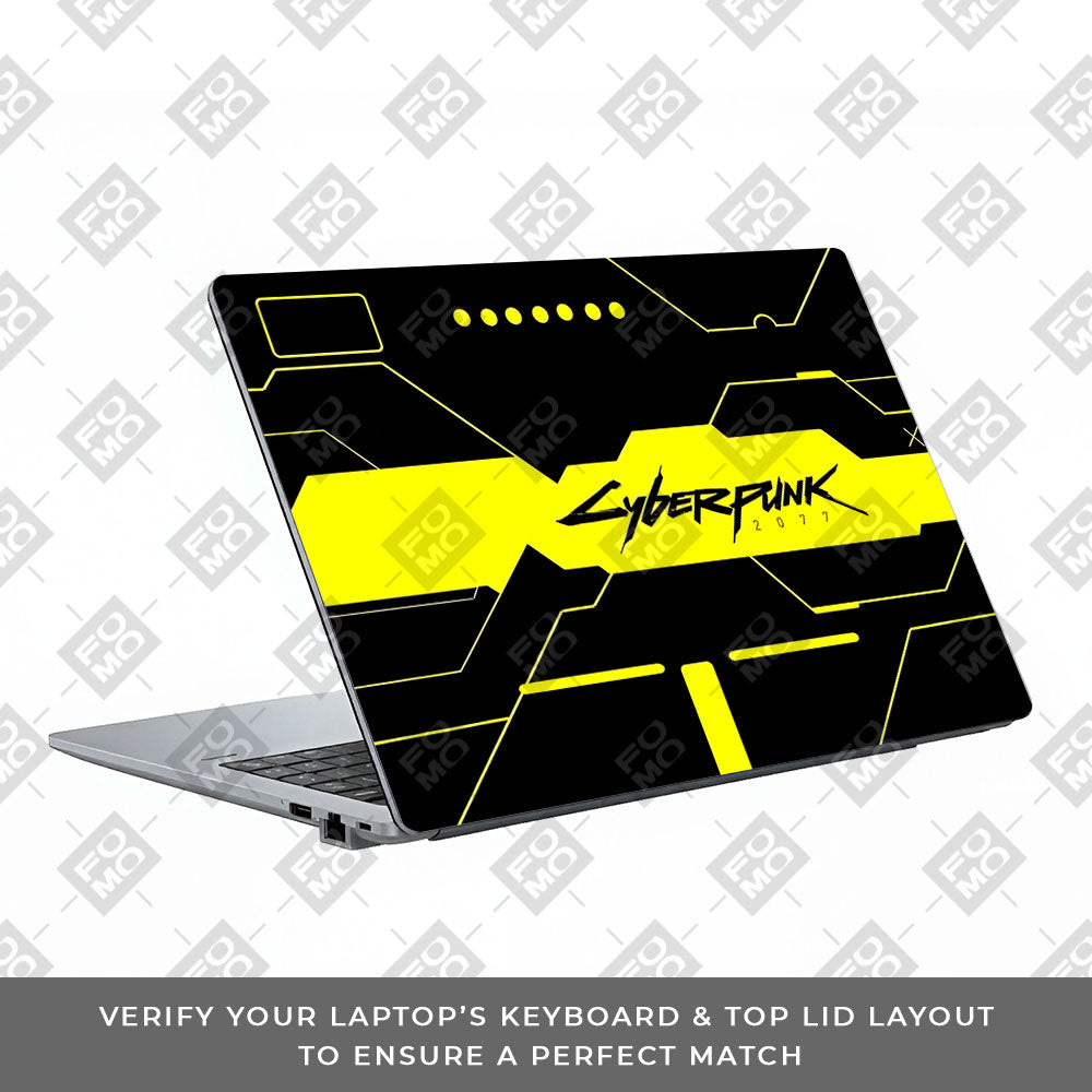 Cyberpunk Yellowline Grid Asus ExpertBook P1503 Laptop Skin
