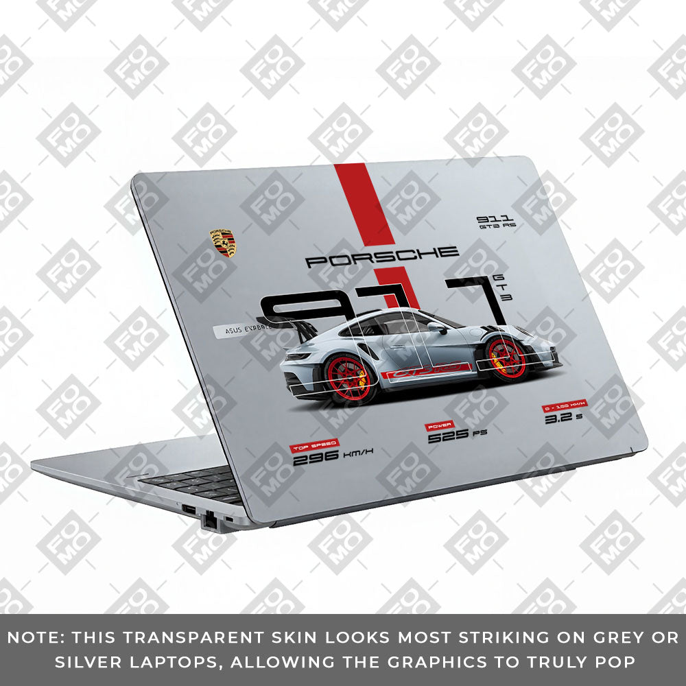 Transparent Porsche 911 GT3 RS Asus ExpertBook P1503 Laptop Skin