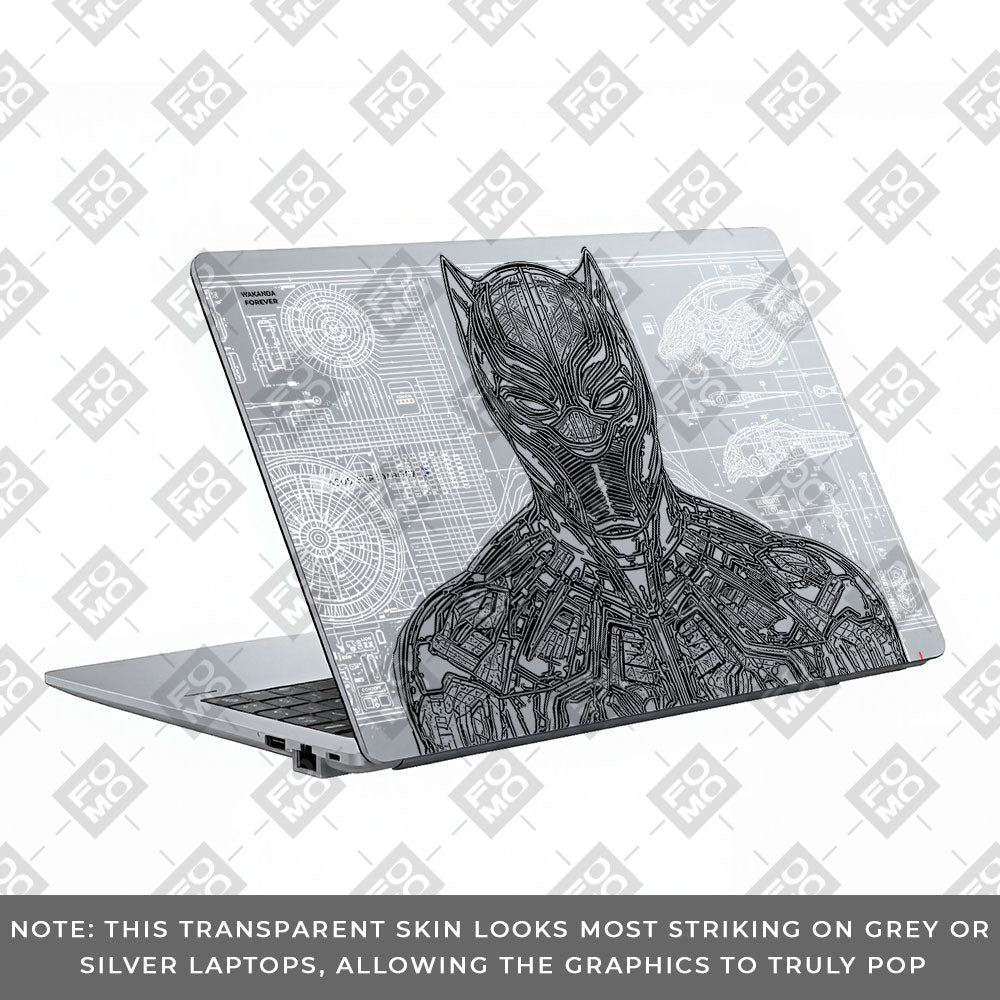 Transparent Black Panther Techshell Asus ExpertBook P1503 Laptop Skin