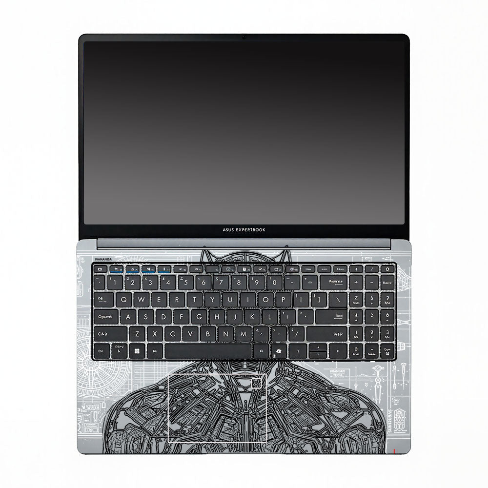 Transparent Black Panther Techshell Asus ExpertBook P1503 Laptop Skin