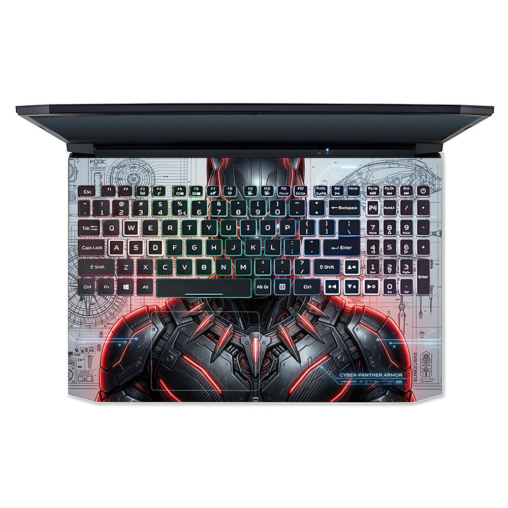 Futuristic Black Panther Acer Nitro 5 AN515 44, 56 3D Laptop Skin