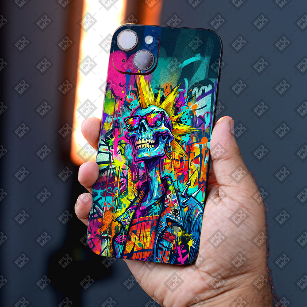 Punk Skull Graffiti Mobile Skin