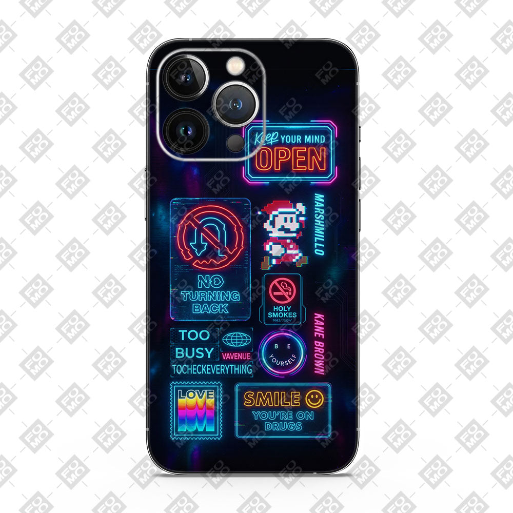 Neon Street Art 3D Mobile Skin