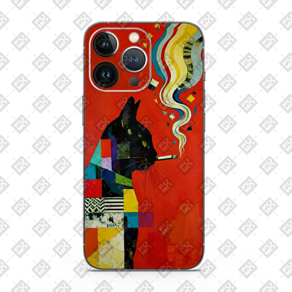 Smoking Cat Mobile Skin