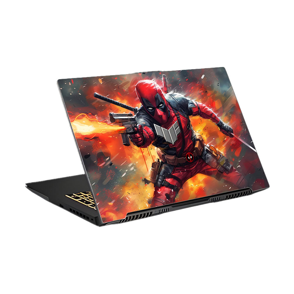 Deadpool in Action Asus TUF Gaming F17 FX707Z Laptop Skin