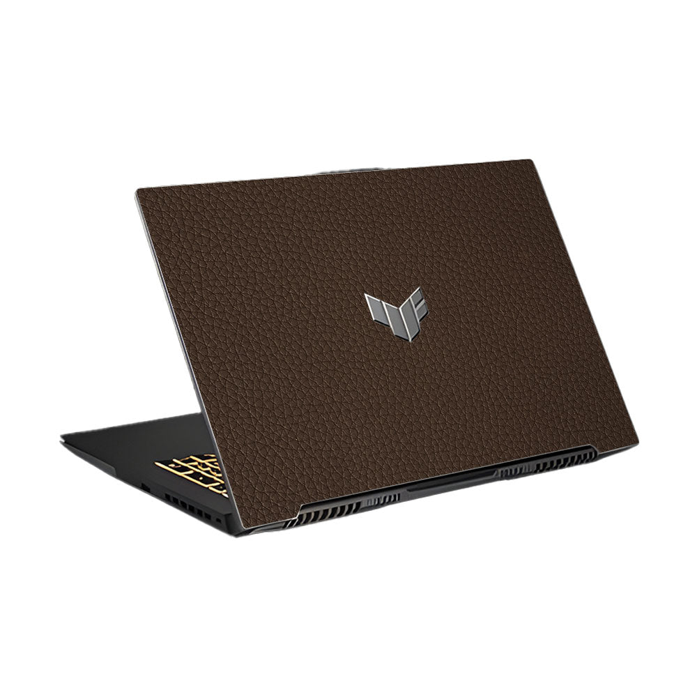 Textured Brown Leather Asus TUF Gaming F17 FX707Z Laptop Skin