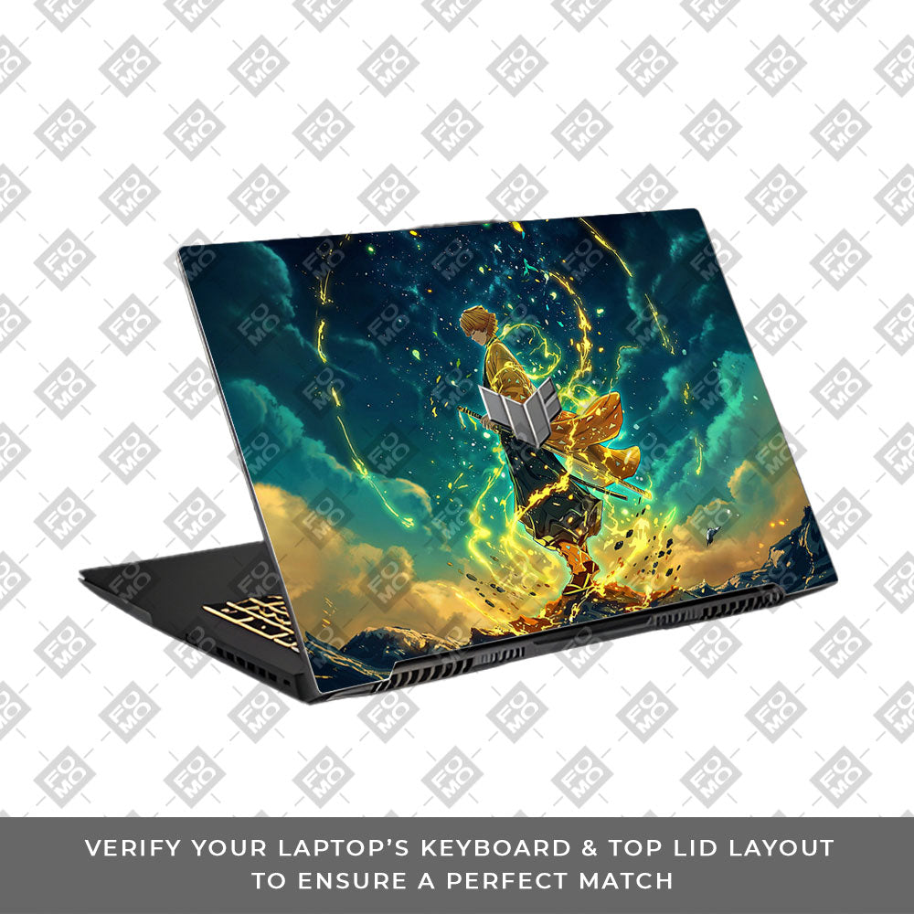 Zenitsu Thunder God Asus TUF Gaming F17 FX707Z Laptop Skin