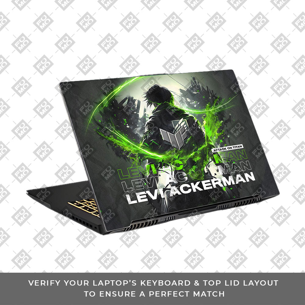 Levi Ackerman Neon Fury Asus TUF Gaming F17 FX707Z Laptop Skin