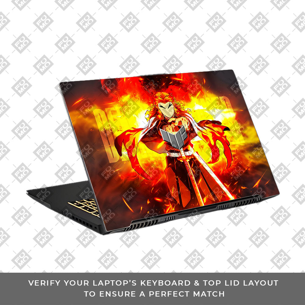 Flame Hashira Rengoku Asus TUF Gaming F17 FX707Z Laptop Skin