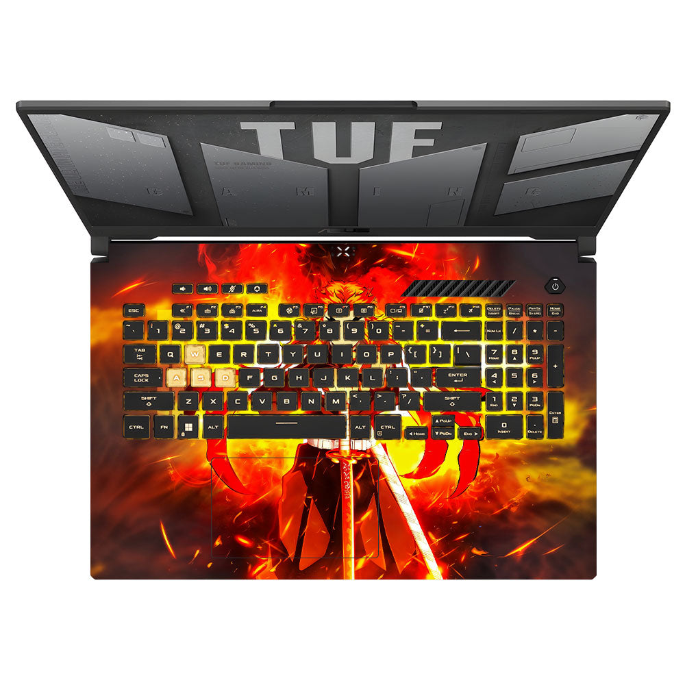Flame Hashira Rengoku Asus TUF Gaming F17 FX707Z Laptop Skin