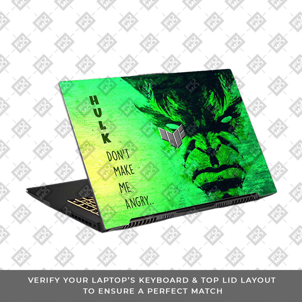 Hulk Don't Make Me Angry Asus TUF Gaming F17 FX707Z Laptop Skin