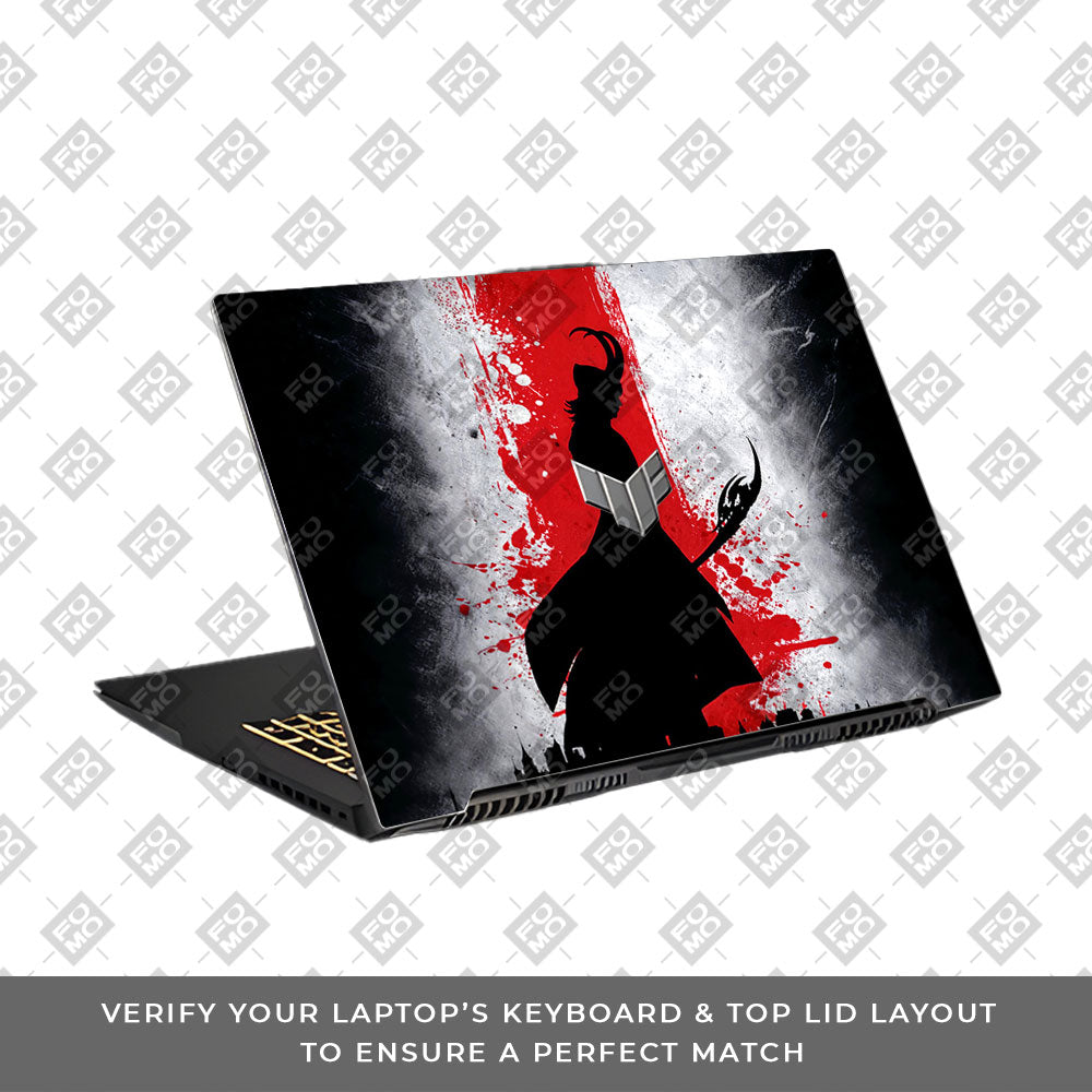 Loki Silhouette Red Strike Asus TUF Gaming F17 FX707Z Laptop Skin