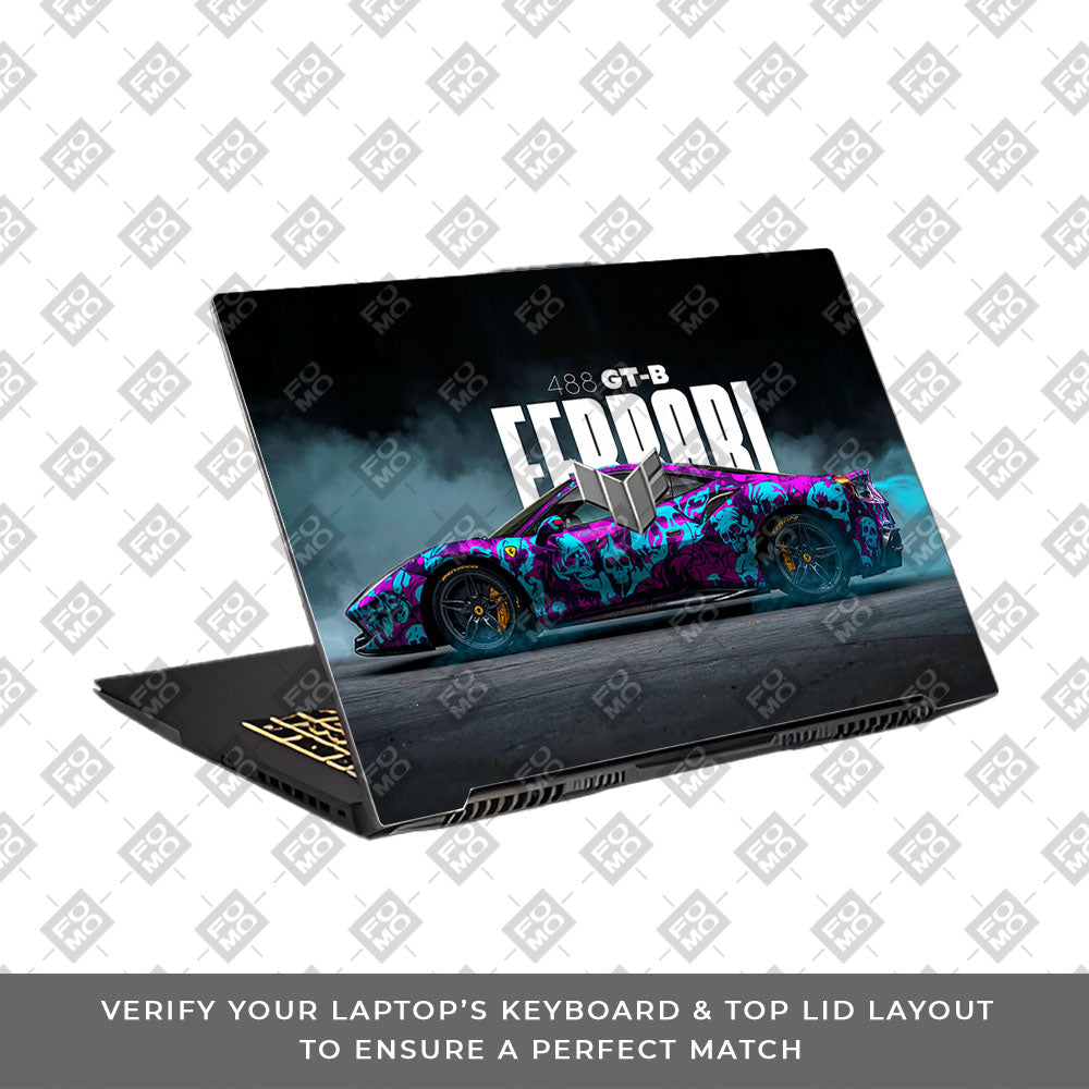 Psycho Drive Ferrari 488 Asus TUF Gaming F17 FX707Z Laptop Skin