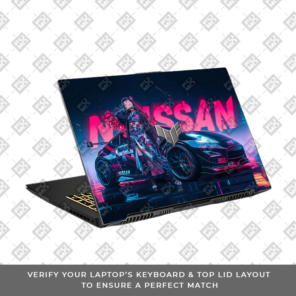 Neon Bloom Nezuko Racer Asus TUF Gaming F17 FX707Z Laptop Skin