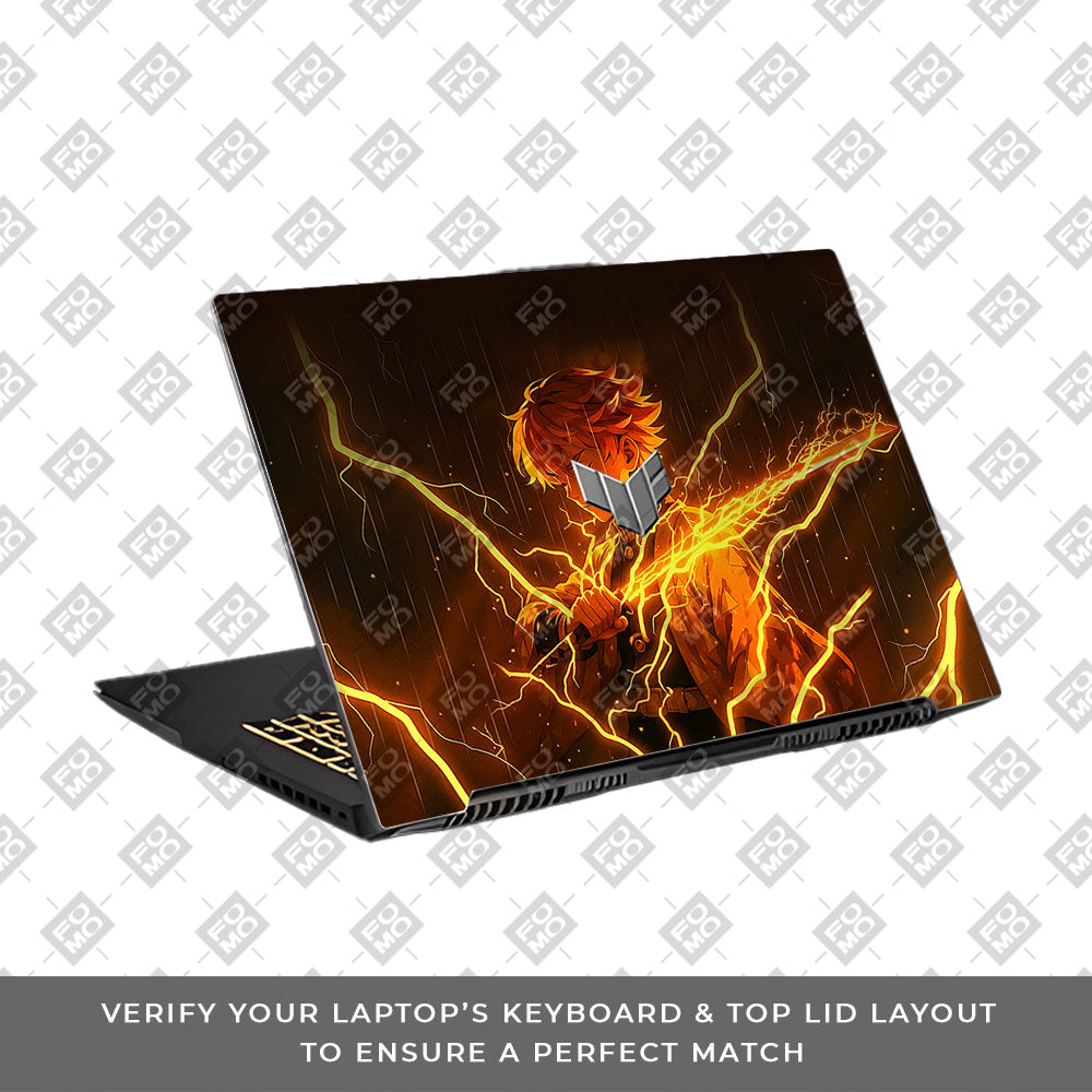 Thunder Soul Lightning Zenitsu Asus TUF Gaming F17 FX707Z Laptop Skin