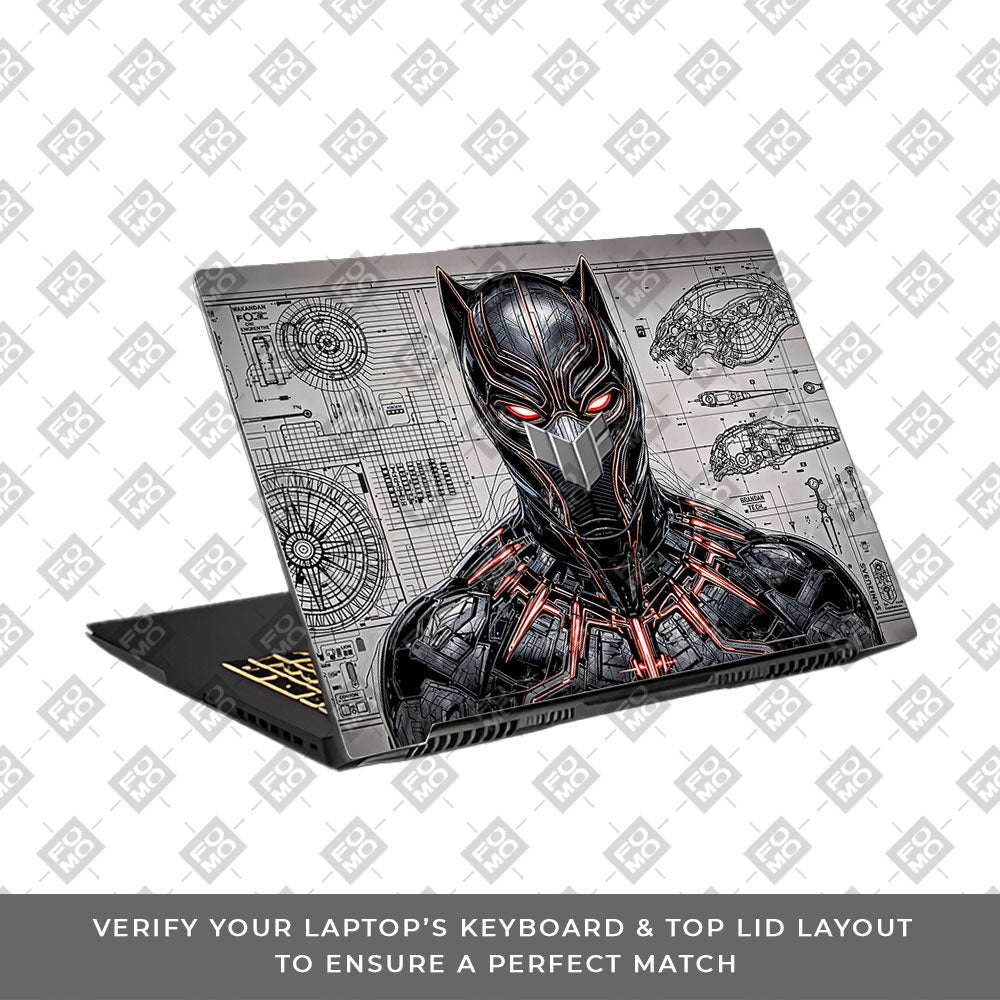 Black Panther Vibranium Tech Asus TUF Gaming F17 FX707Z 3D Laptop Skin