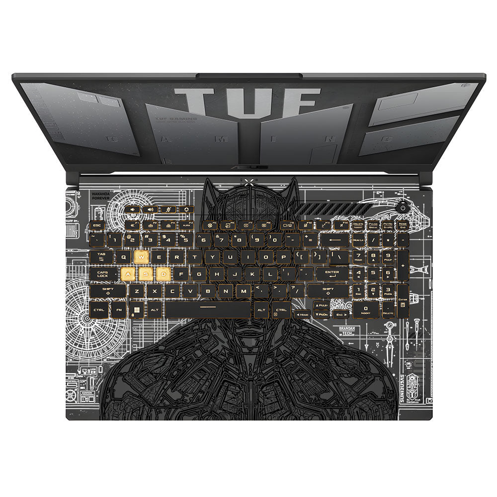 Transparent Black Panther Techshell Asus TUF Gaming F17 FX707Z Laptop Skin