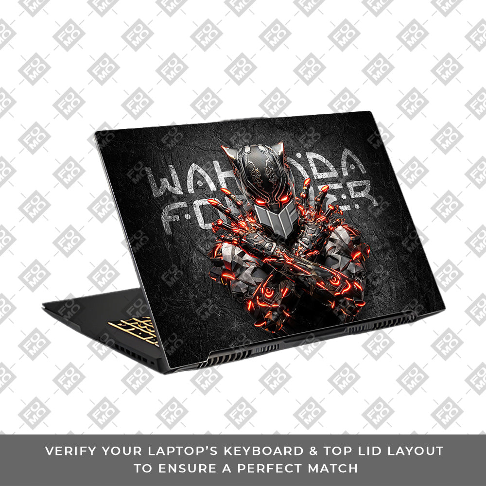 Black Panther Glowing Fury Asus TUF Gaming F17 FX707Z Laptop Skin