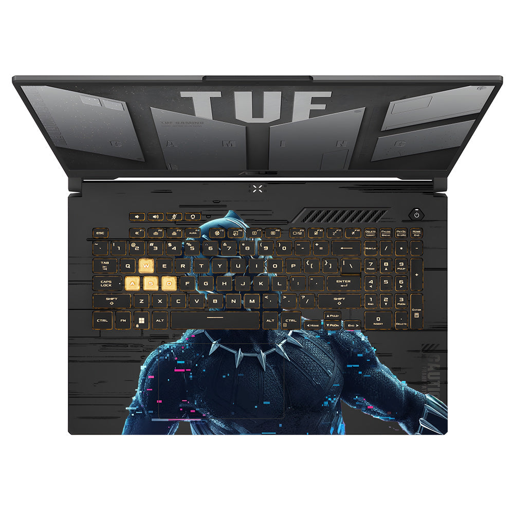 Transparent Glitchborne Panther Asus TUF Gaming F17 FX707Z Laptop Skin