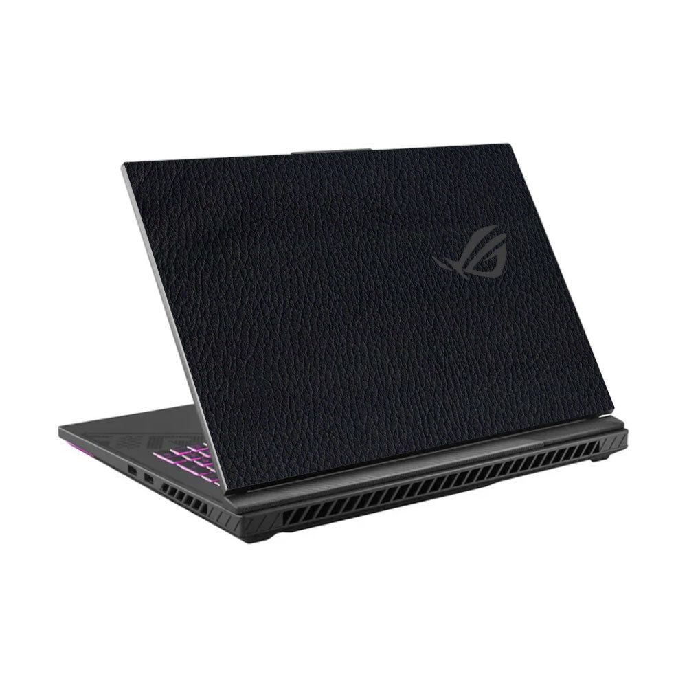 Textured Black Leather Asus ROG Strix G16 G614J Laptop Skin