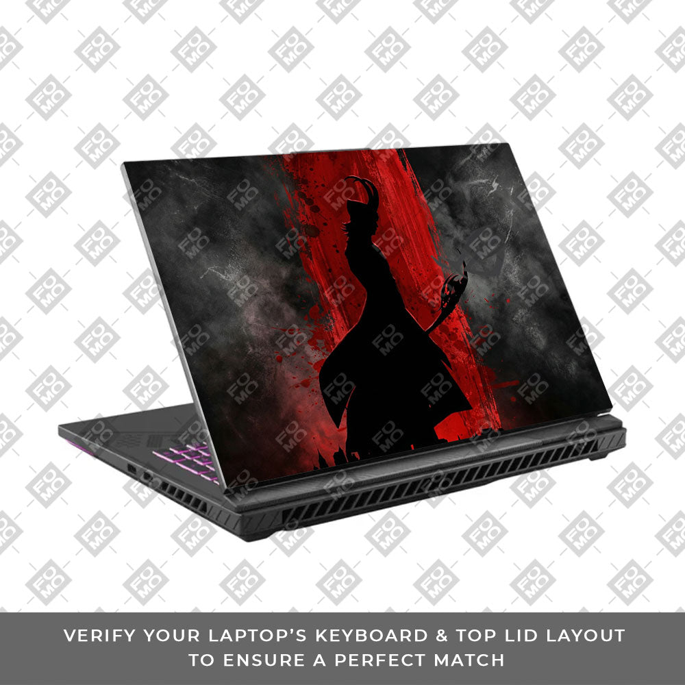 Loki Silhouette Red Strike Asus ROG Strix G16 G614J Laptop Skin