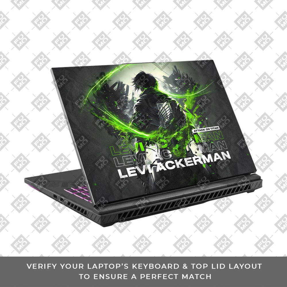 Levi Ackerman Neon Fury Asus ROG Strix G16 G614J Laptop Skin