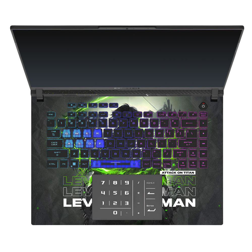 Levi Ackerman Neon Fury Asus ROG Strix G16 G614J Laptop Skin