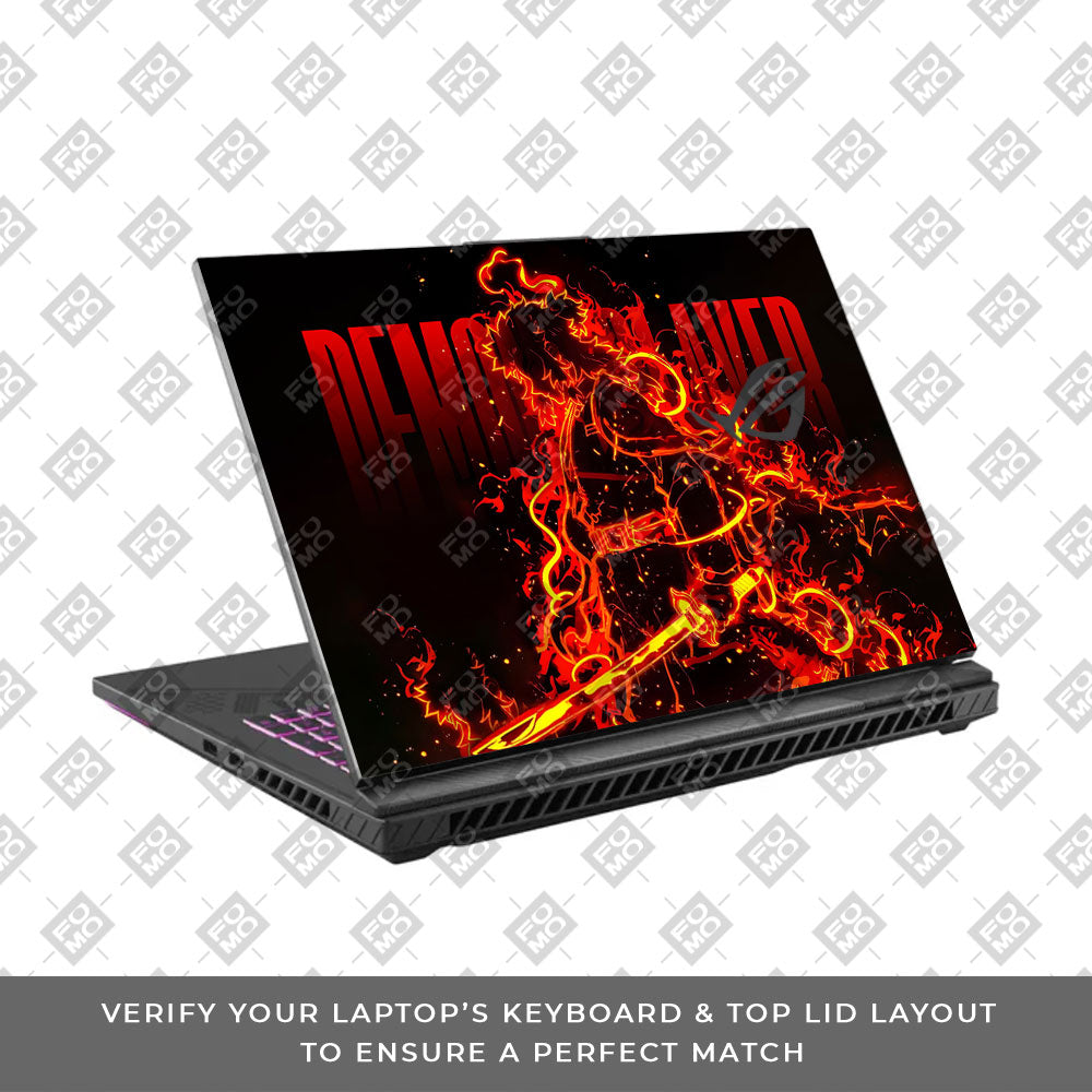 Rengoku Blazing Inferno Asus ROG Strix G16 G614J Laptop Skin