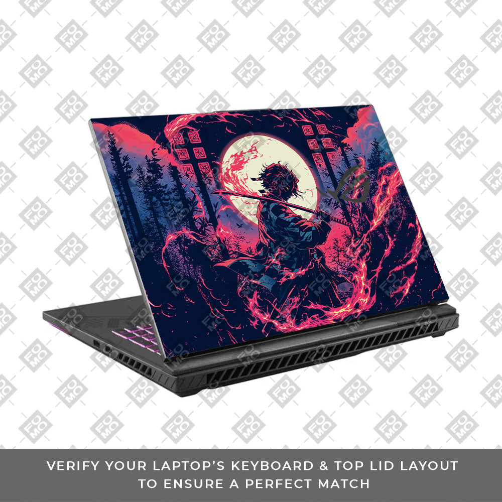 Tanjiro's Flame of Ember Asus ROG Strix G16 G614J Laptop Skin