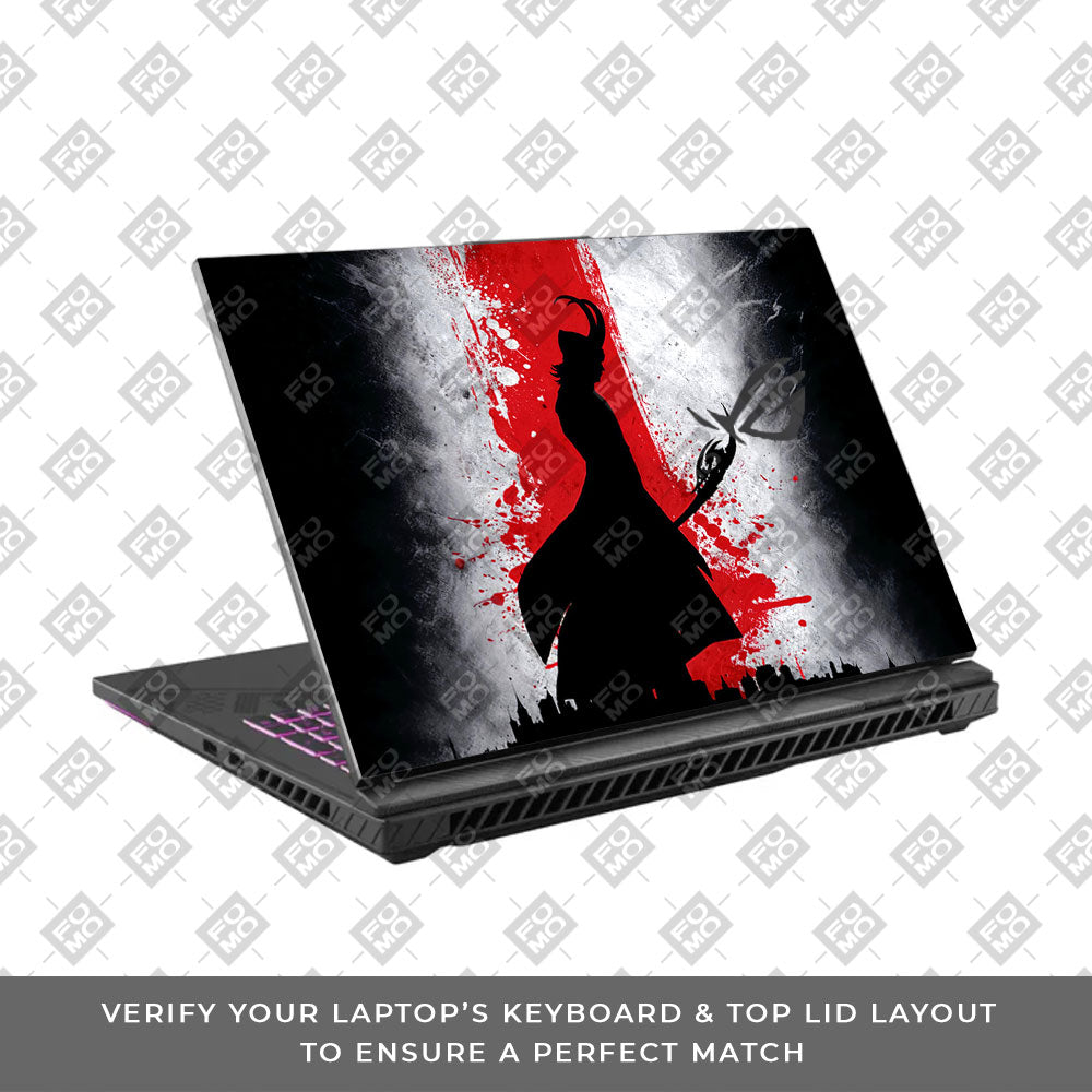 Loki Silhouette Red Strike Asus ROG Strix G16 G614J Laptop Skin