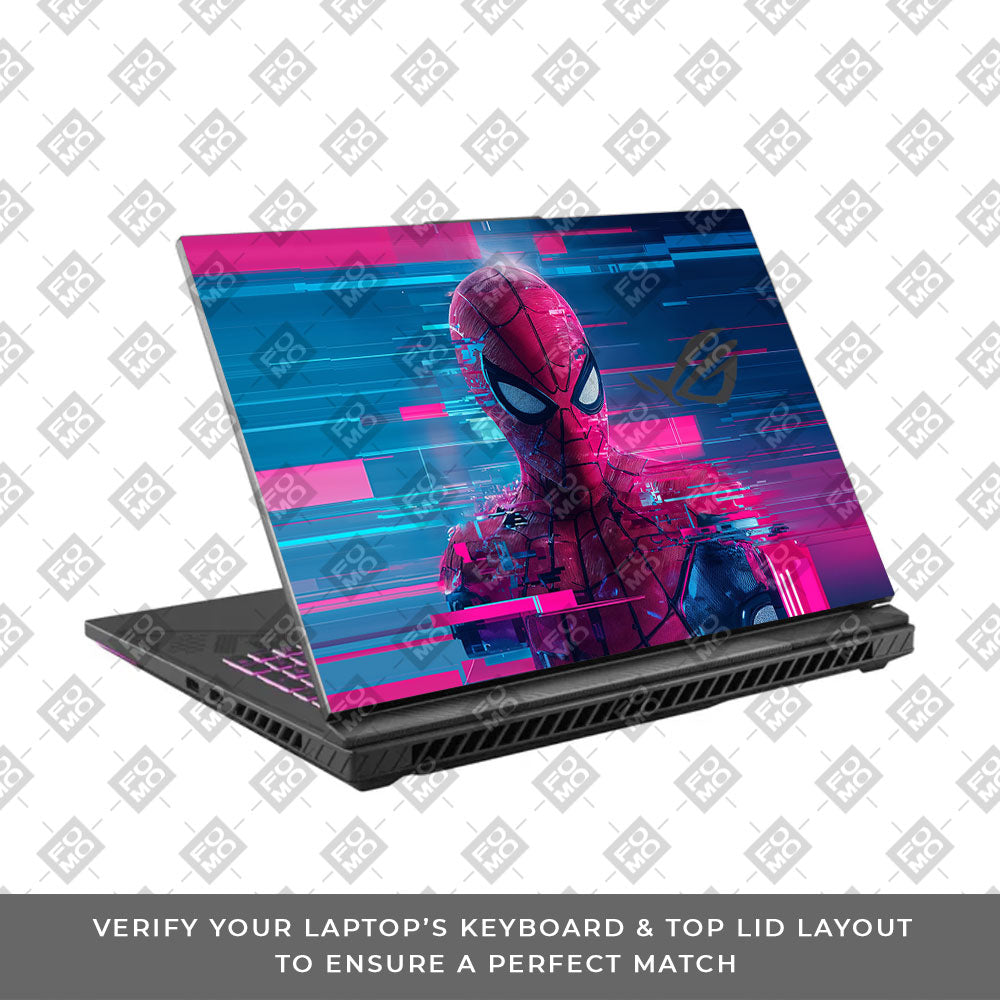 Glitch Spider Neon Web Asus ROG Strix G16 G614J  Laptop Skin