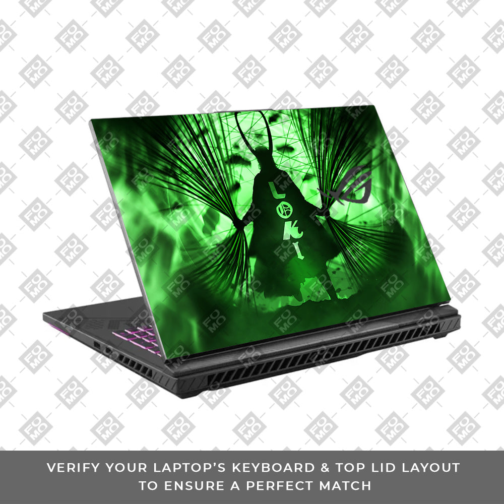 Loki's Green Aura Asus ROG Strix G16 G614J Laptop Skin
