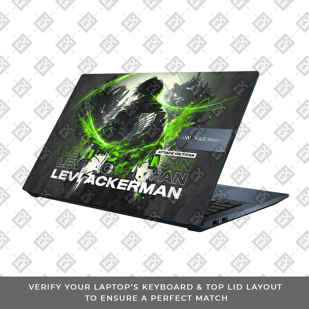 Levi Ackerman Neon Fury Asus Vivobook Pro 15 M6500QC & M6500QH Laptop Skin