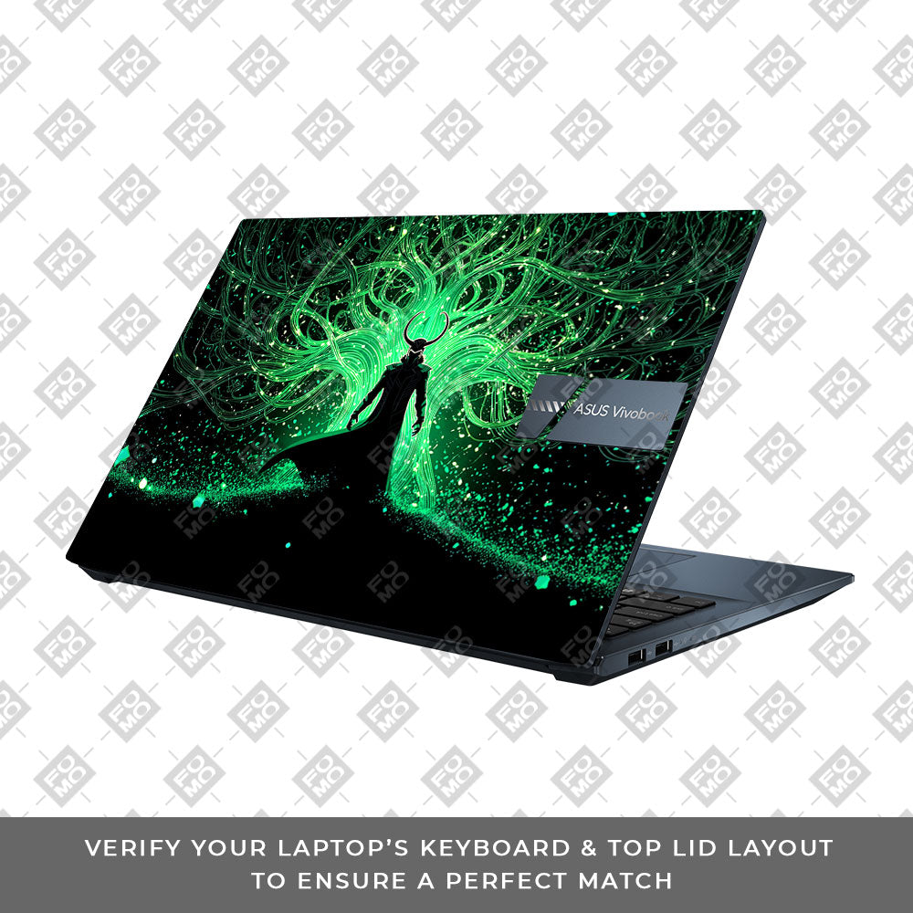 Loki God of Mischief Neon Asus Vivobook Pro 15 M6500QC & M6500QH Laptop Skin