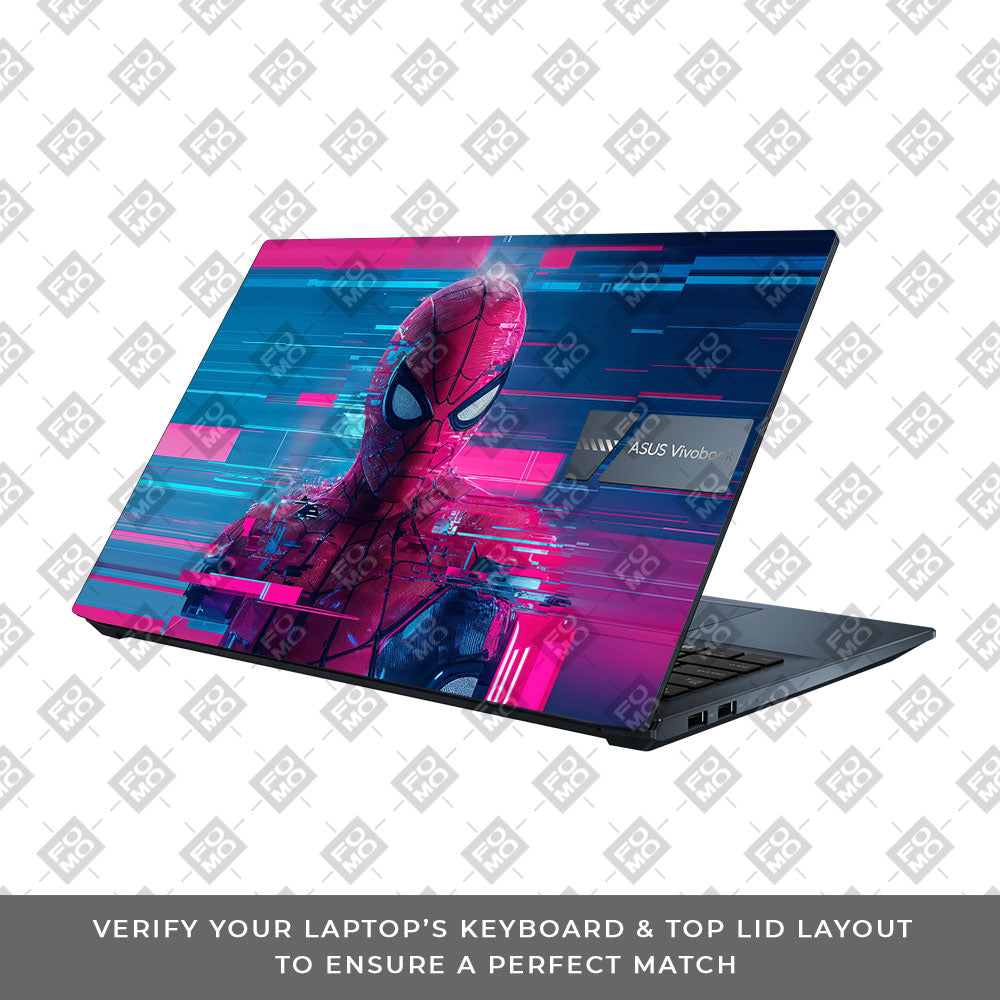 Glitch Spider Neon Web Asus Vivobook Pro 15 M6500QC & M6500QH Laptop Skin