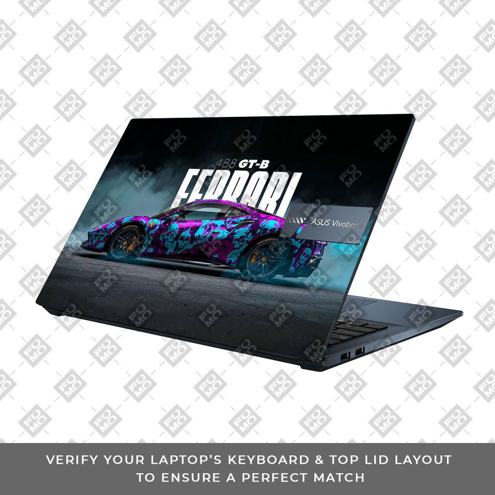 Psycho Drive Ferrari 488 Asus Vivobook Pro 15 M6500QC & M6500QH Laptop Skin