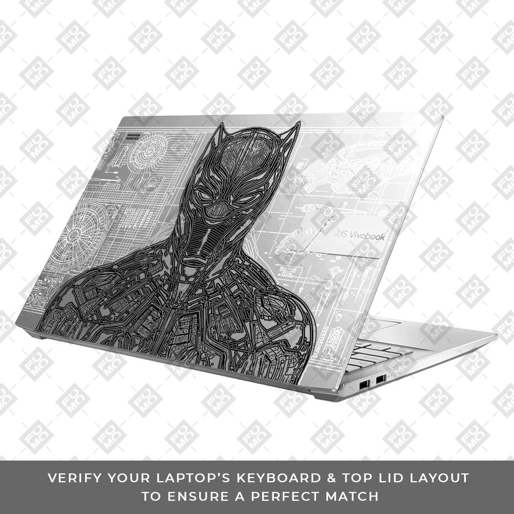 Transparent Black Panther Techshell Asus Vivobook Pro 15 M6500QC & M6500QH Laptop Skin