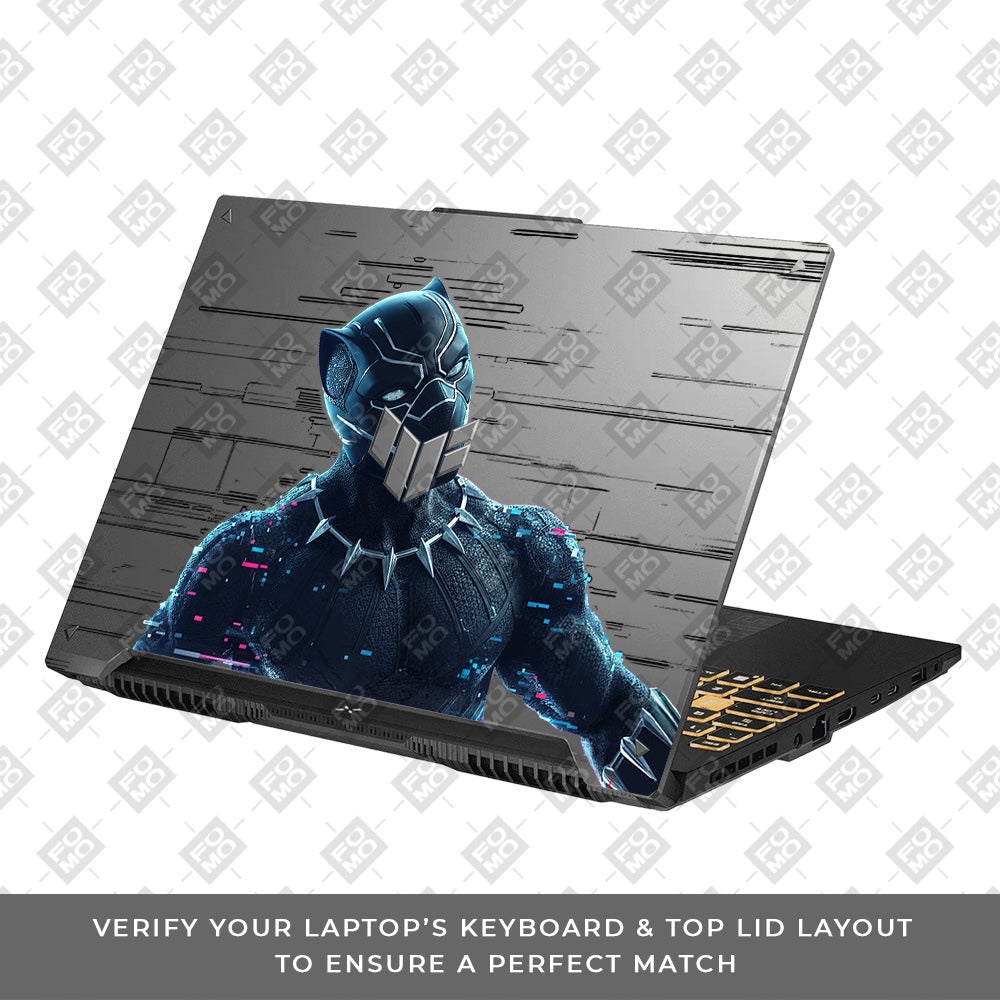 Transparent Glitchborne Panther Asus TUF Gaming F16 and TUF Gaming A16 Laptop Skin